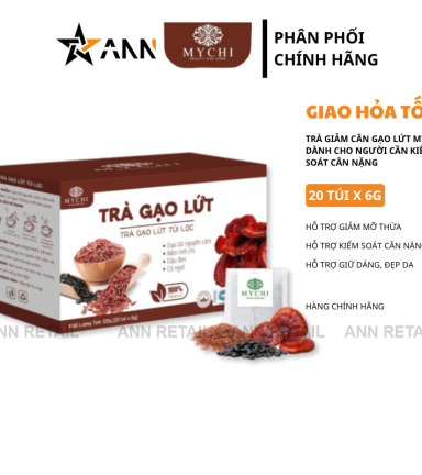 Trà Gạo Lứt Mychi 120g - Hộp 20 Túi x 6g - 8938524452437