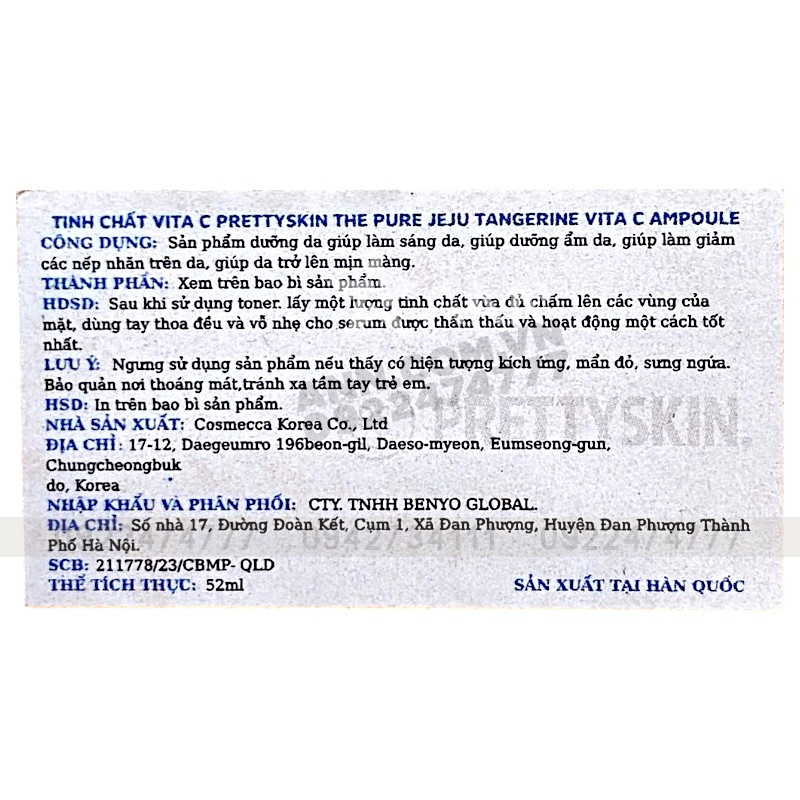 Serum Prettyskin The Pure Jeju Tangerine Vita C Ampoule 52ml 8 Serum Prettyskin The Pure Jeju Tangerine Vita C Ampoule 52ml