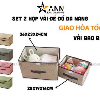 Set 2 Hộp Đựng Đồ - Kệ Để Quần Áo Dụng Cụ Cá Nhân 36x23x24cm & 25x19x16cm - HDDDN2
