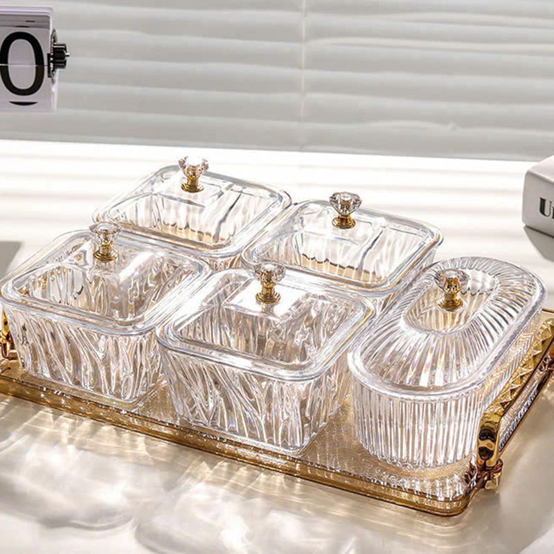 Khay Mứt 5 Hũ Sang Trọng - Khay Hũ Đựng Bánh Kẹo Mứt Hạt Ngày Tết 9 Khay Mứt 5 Hũ Sang Trọng - Khay Hũ Đựng Bánh Kẹo Mứt Hạt Ngày Tết