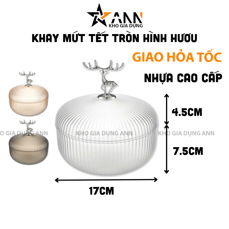 25949_291_20250320113810.png Hộp Đựng Mứt Tết - Hộp Hình Hươu Đựng Bánh Kẹo Hoa Quả Bằng Nhựa Cao Cấp 17x12cm - HHHDM