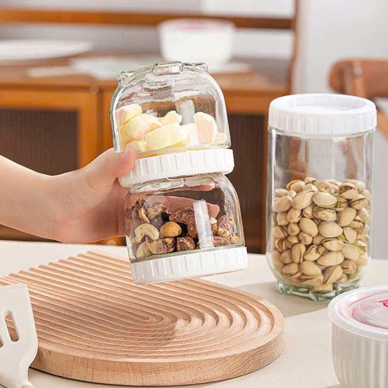 Set 5 Hũ Thủy Tinh Đựng Thực Phẩm - Lọ Thủy Tinh Đựng Đồ Khô 450 - 900 - 1400ml 6 Set 5 Hũ Thủy Tinh Đựng Thực Phẩm - Lọ Thủy Tinh Đựng Đồ Khô 450 - 900 - 1400ml