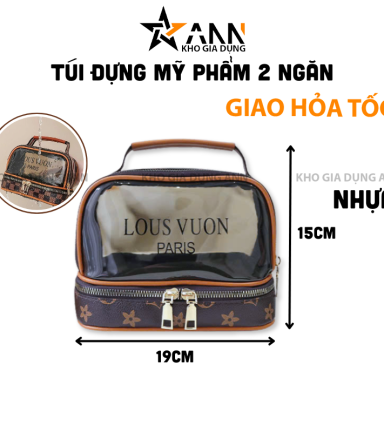 Túi Đựng Mỹ Phẩm Du Lịch 2 Ngăn Sang Trọng Chống Thấm 15x11x19cm - TDMP2N