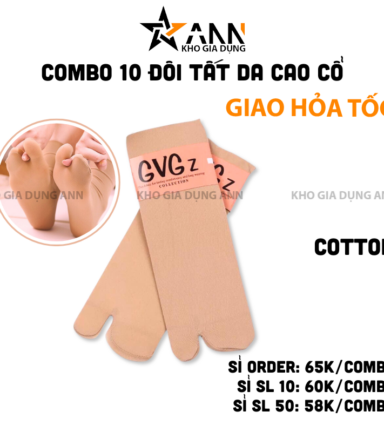 Combo 10 Đôi Tất Da Gvg Xỏ Ngón Dày Dặn - DTDXN10