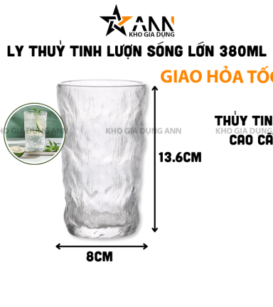 Ly Thủy Tinh Lượn Sóng Lớn Cao Cấp 13.6x8cm - LTTLS01