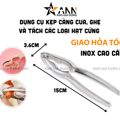 Dụng Cụ Kẹp Càng Cua Ghẹ Và Tách Các Loại Vỏ Hạt Cứng -Kìm Kẹp Càng Cua Inox Siêu Bền Cao Cấp 15x3.6cm - DCKCC01