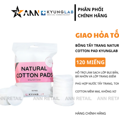 Bông Tẩy Trang Tròn Natural Cotton Pad Kyunglab Mềm Mại - 120 Miếng - BTTNCP