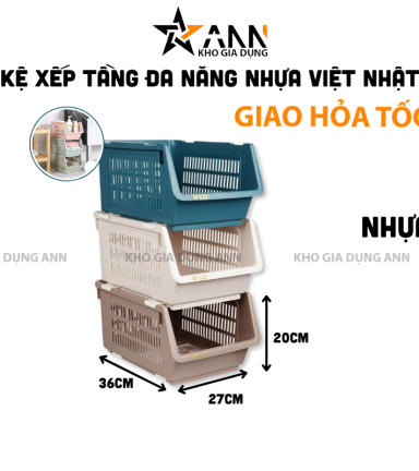 Kệ Xếp Tầng Đa Năng - Kệ Xếp Tầng Nhựa Việt Nhật 36x27x20cm - KXT01