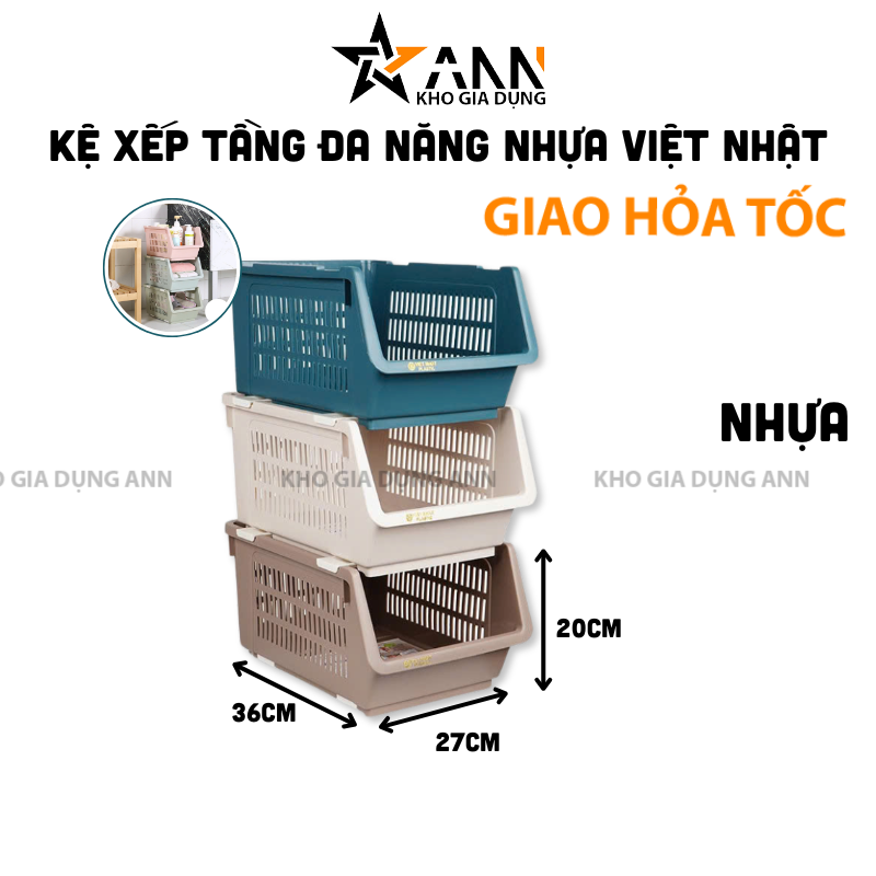 25995_334_20250320114654.png Kệ Xếp Tầng Đa Năng - Kệ Xếp Tầng Nhựa Việt Nhật 36x27x20cm - KXT01