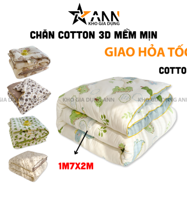 Chăn Cotton 3D Mềm Mịn Thoáng Mát 1m7x2m - CM01