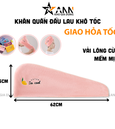 Khăn Quấn Đầu Lau Khô Tóc - Khăn Quấn Khô Tóc Mềm Mịn 25x62cm - KQKT01