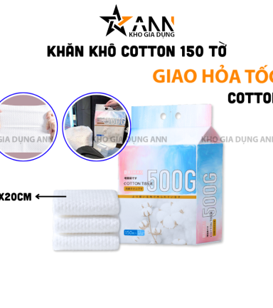 Khăn Khô Cotton 150 Tờ - Khăn Khô Đa Năng 20x20cm - KKCT01