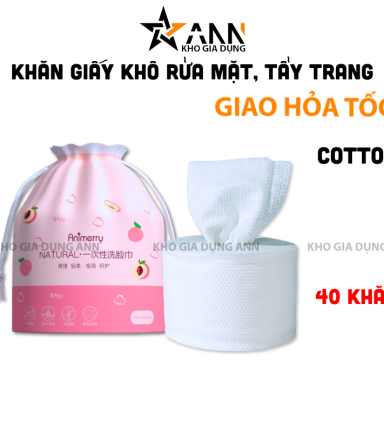 Khăn Giấy Khô Rửa Mặt Tấy Trang - Giấy Lau Mặt Dùng 1 Lần 40 Khăn - KGK01