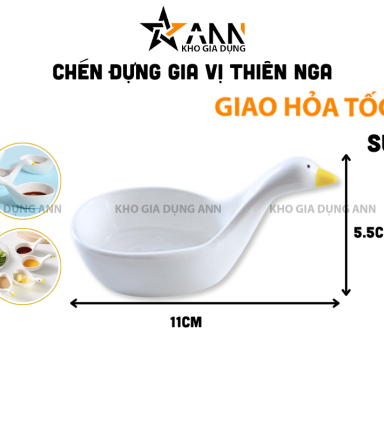 Chén Đựng Gia Vị Thiên Nga - Chén Đựng Nước Chấm Bằng Sứ 11x5.5cm - CDGV01