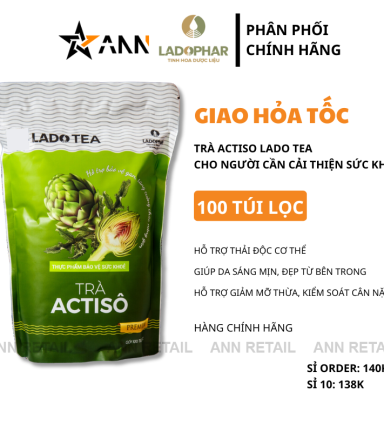 Trà Actiso Lado Tea Giúp Thanh Lọc Cơ Thể - 100 Túi Lọc x 2g - 8935104705716