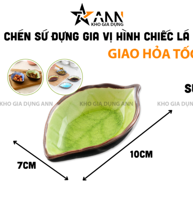 Chén Đựng Gia Vị Hình Chiếc Lá - Chén Đựng Nước Chấm Bằng Sứ 11x2,5cm - CDGV02