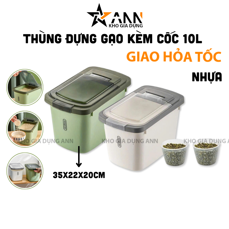 26044_375_20250320115329.png Thùng Đựng Gạo 10L - Thùng Đựng Gạo Chống Côn Trùng Bụi Bẩn Kèm Cốc 35x22x20cm - TDG01