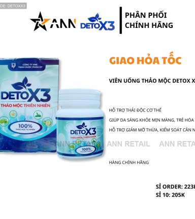Viên Uống Thảo Mộc Thiên Nhiên Detox X3 - Phiên Bản Mới - DETOXX3