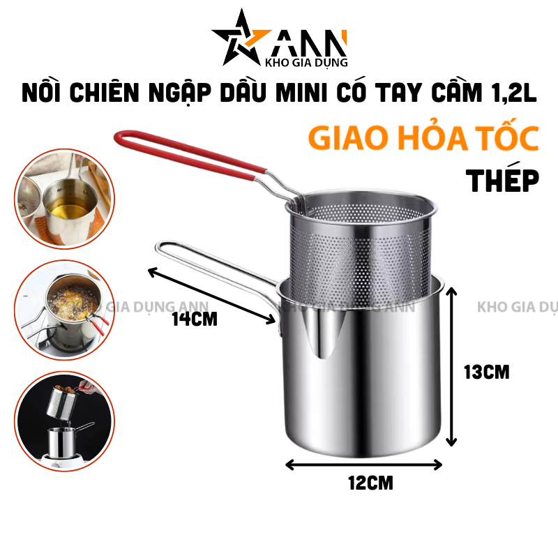 26049_378_20250320115359.png Ca Lọc Dầu Bằng Thép Có Lưới Lọc Cặn Và Tạp Chất - Nồi Chiên Ngập Dầu Mini Có Tay Cầm 1,2L 13x14x12cm - CLD02