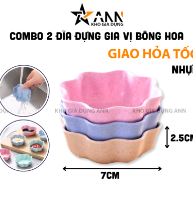 Combo 2 Chén Đựng Gia Vị Hình Bông Hoa - Chén Đựng Nước Chấm Bằng Nhựa Cao Cấp 7x7x2.5cmcm - CDGV05