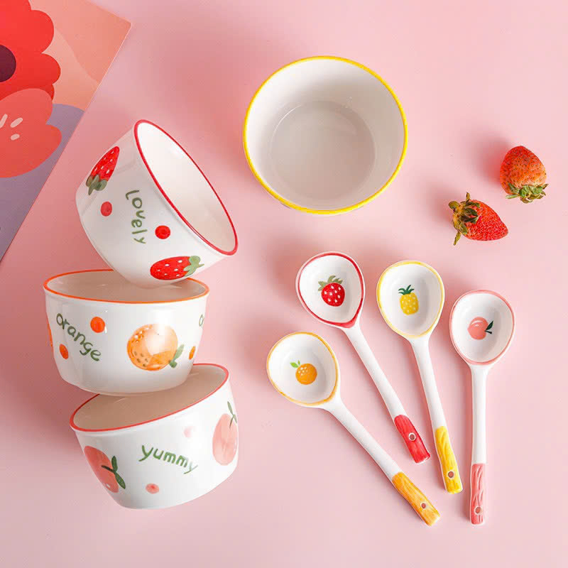 26053_z6242228060927-50f8d7b762048235c8f02d9a06411f94_20250122161612-2.jpg Set 2 Chén Sứ Cao Cấp - Bát Họa Tiết Heo Hồng Dễ Thương Kèm Muỗng 6.4x11.4cm - CSCC01