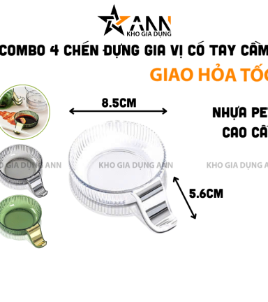 Chén Đựng Gia Vị Có Tay Cầm - Chén Đựng Nước Chấm Bằng Nhựa 8,5x5,6cm - CDGV06