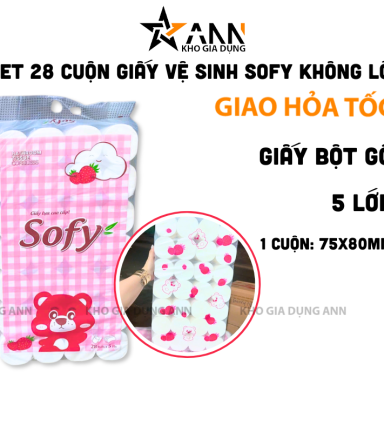 Set 28 Cuộn Giấy Vệ Sinh Sofy - Giấy Vệ Sinh Không Lõi Cao Cấp - KG01