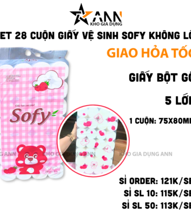 Set 28 Cuộn Giấy Vệ Sinh Sofy - Giấy Vệ Sinh Không Lõi Cao Cấp - KG01
