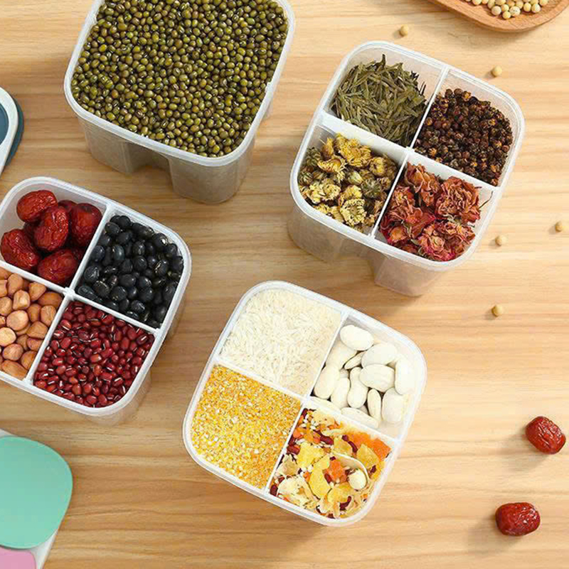 26070_z6251584335532-4fe8f7b015230ddc67159636a64b8eb5_20250124153139-1.jpg Hộp Nhựa Trong Suốt Đựng Thực Phẩm Khô - Hộp Nhựa Chống Thấm Nước 4 Ngăn 1,5L 13x13x15cm - HDTP01