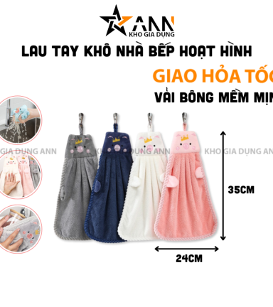 Khăn Lau Tay Hoạt Hình Vải Bông Mềm Mại - Khăn Siêu Mịn Thấm Nước Tốt 35x24cm - KLT03