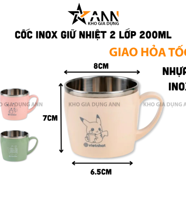 Cốc Giữ Nhiệt - Ly Giữ Nhiệt 2 Lớp Inox Cao Cấp 200ml - CGN2L01