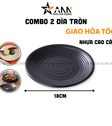 Combo 2 Đĩa Nhựa Cao Cấp - Dĩa Đựng Trái Cây Thực Phẩm 18cm - DTN01