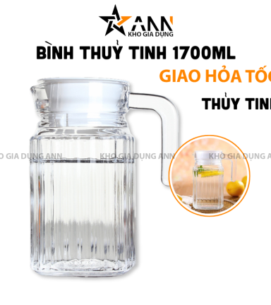 Bình Nước Thuỷ Tinh - Bình Rót Nước Cao Cấp 1700ml - BNTT03