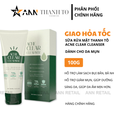 Sữa Rửa Mặt Thanh Tô Acne Clear Cleanser Dành Cho Da Mụn 100g - SRMTT