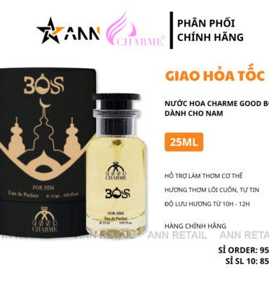 Nước Hoa Charme Good Boss 25ml Mùi Nam Màu Vàng - Hương Thơm Lôi Cuốn & Tự Tin - NHCGB25ML