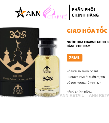 Nước Hoa Charme Good Boss 25ml Mùi Nam Màu Vàng - Hương Thơm Lôi Cuốn & Tự Tin - NHCGB25ML