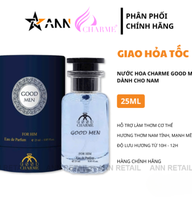 Nước Hoa Charme Good Men 25ml Mùi Nam Màu Xanh - Hương Thơm Nam Tính & Mạnh Mẽ - NHCGM25ML