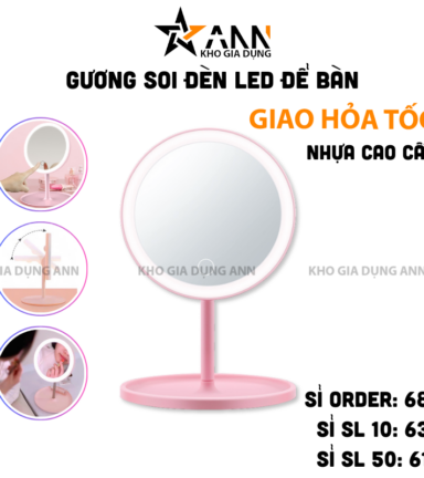 Gương Đèn Led Để Bàn - Giương Trang Điểm Để Bàn - Gương Khớp Xoay 180 Độ 147×37cm - GDB01