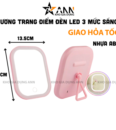 Gương Đèn Led Để Bàn - Giương Trang Điểm Để Bàn Cao Cấp 13.5x18cm - GDB02