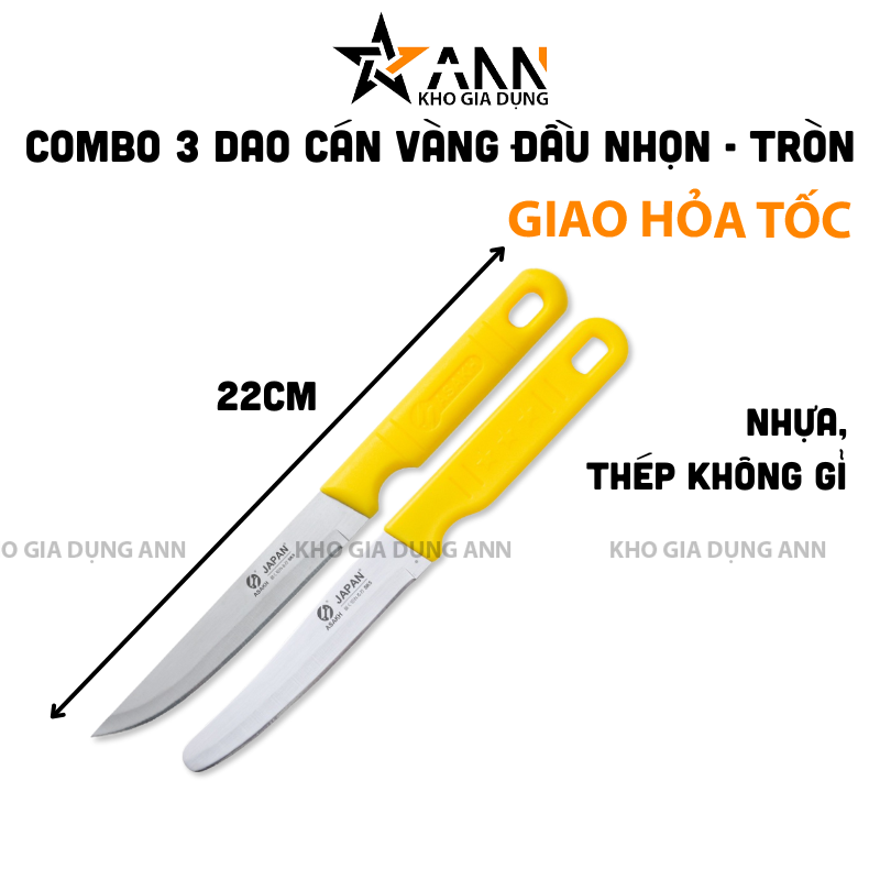 26149_442_20250320121706.png Combo 3 Dao Cán Vàng Đầu Nhọn – Tròn - Dao Gọt Trái Cây 22cm - DCTC01