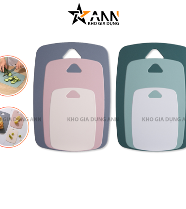 Set 3 Thớt Kháng Khuẩn Nhựa PP Chống Ẩm Mốc 35x25cm - 30x20cm -20x15cm - S3TKK01