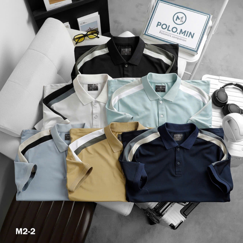 26168_22_20250325170315-1.png Áo Thun Nam Cổ Bẻ Phối Sọc Tay Áo (Có Size 3XL) - CS248