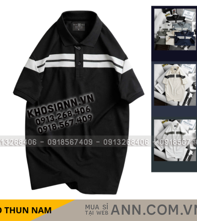 Áo Thun Nam Cổ Bẻ Phối Sọc Độc Đáo (Có Size 3XL) - CS253