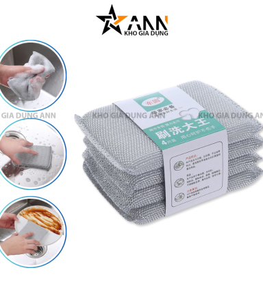 Set 4 Miếng Cọ Rửa Chén Bát Đĩa Đũa Cọ Xoong Nồi Tạo Bọt Đa Năng 10x8cm - MCRBDX02