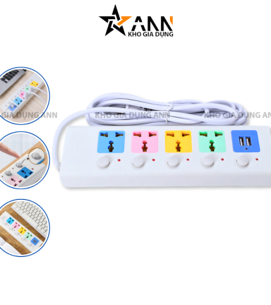 Ổ Cắm Điện 4m Đa Năng Kèm Sạc USB - OCD01