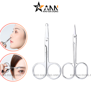 Kéo Cắt Tỉa Lông Mày Lông Mũi Mini - Inox Cao Cấp 9x4cm - KCTLM01