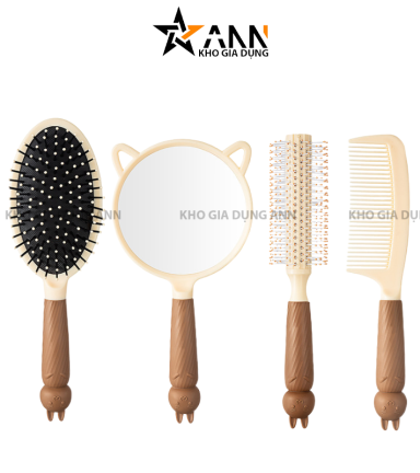 Set 4 Lược Gương Trang Điểm Cầm Tay Siêu Xinh - LGTD01