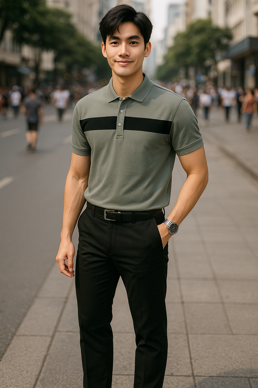 Shop sỉ áo Thun Nam Cổ Bẻ Họa Tiết Sọc Ngang Trước Ngực Bền Đẹp (Có Size 3XL) 13 Shop sỉ áo Thun Nam Cổ Bẻ Họa Tiết Sọc Ngang Trước Ngực Bền Đẹp (Có Size 3XL)