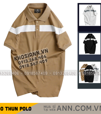 Áo Thun Nam Cổ Bẻ Họa Tiết Sọc Ngang Trước Ngực Bền Đẹp (Có Size 3XL) - CS250