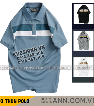 Áo Thun Nam Cổ Bẻ Phối Hai Sọc Ngang Trước Ngực Trẻ Trung (Có Size 3XL) - CS256
